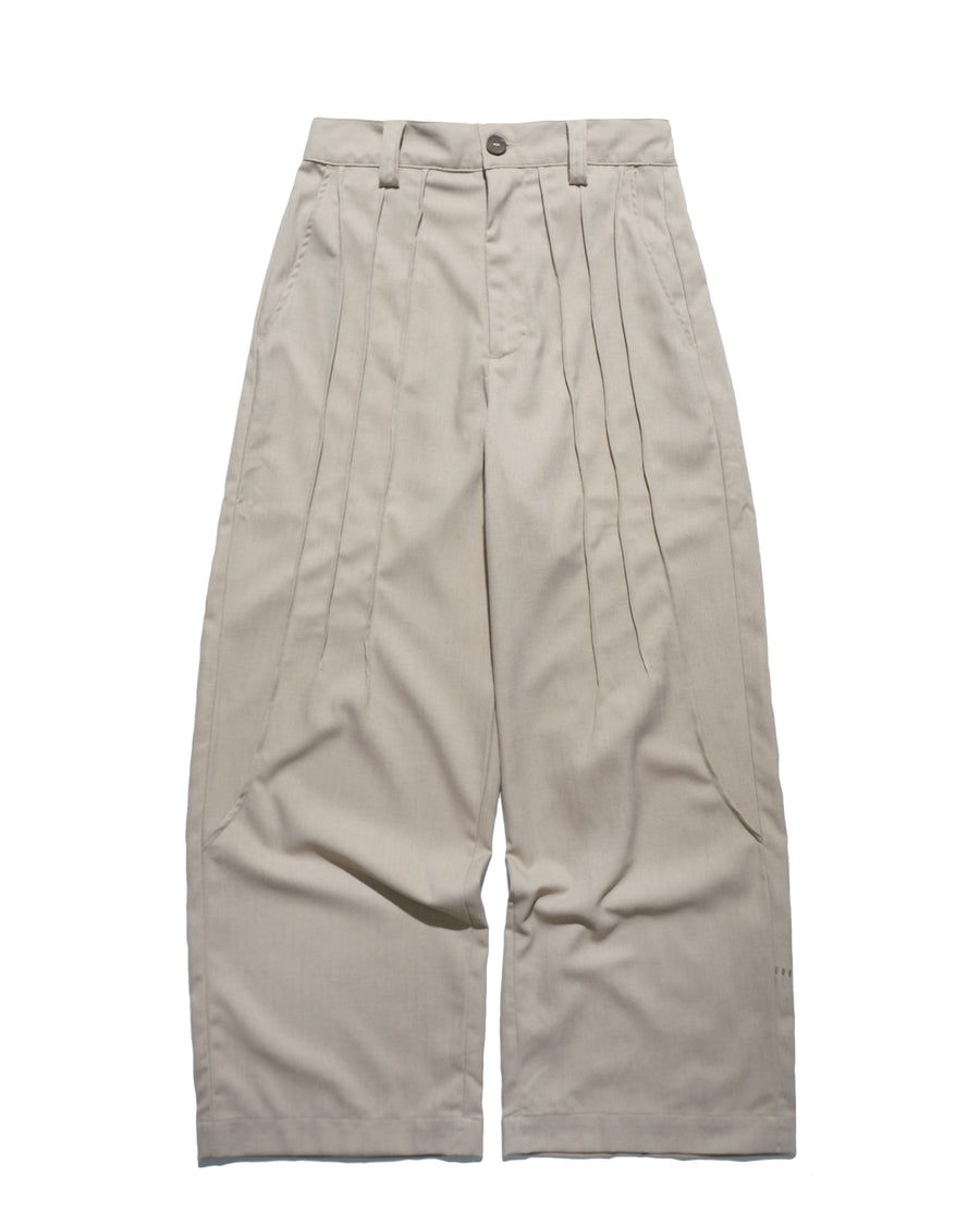 Flow Pleat Pants ᛝ Khaki