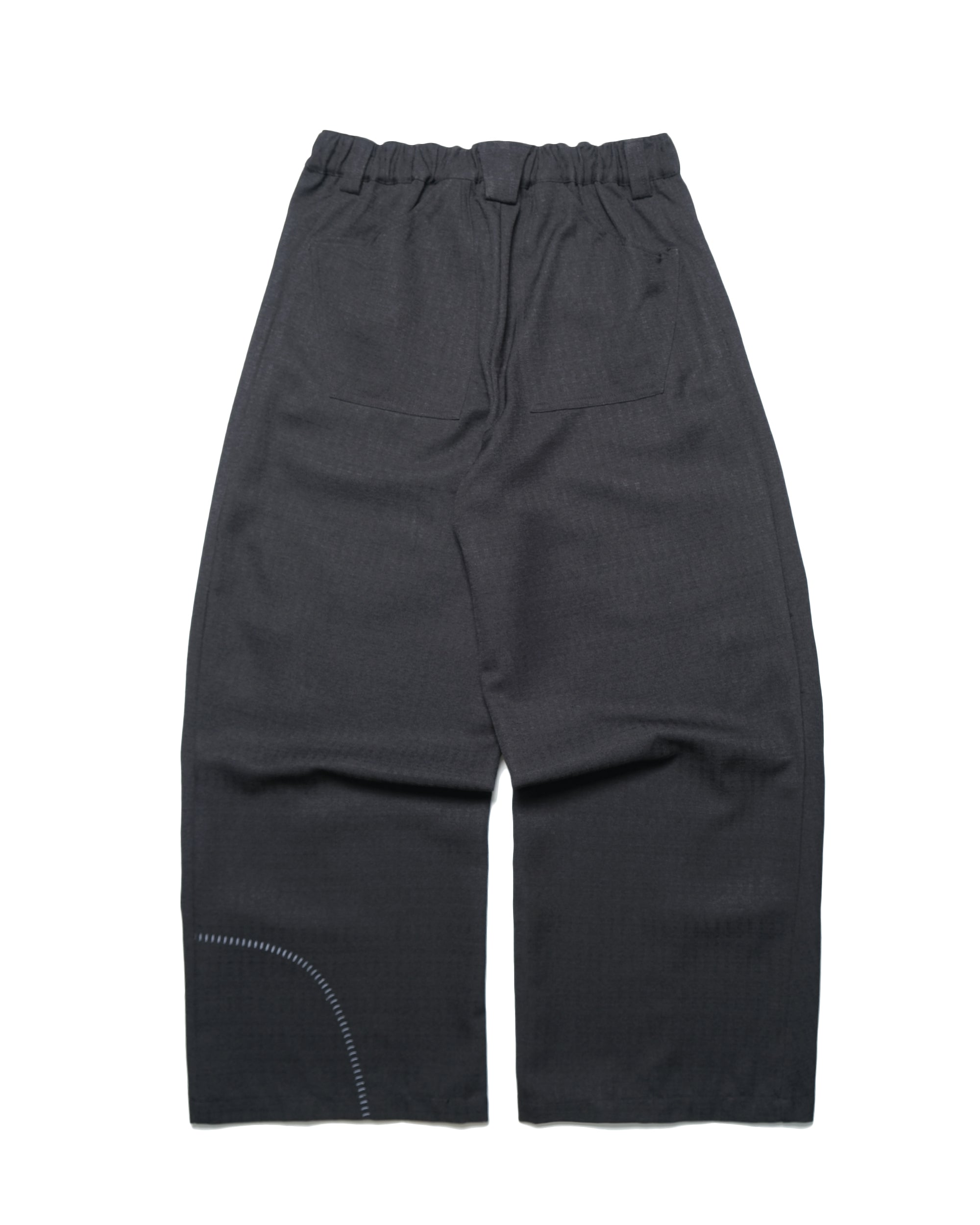 Pleat Curved Pants ᛝ Black