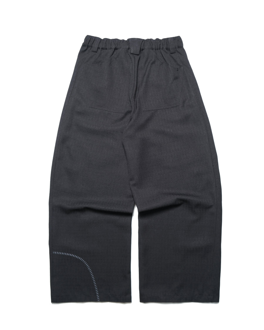 Pleat Curved Pants ᛝ Black