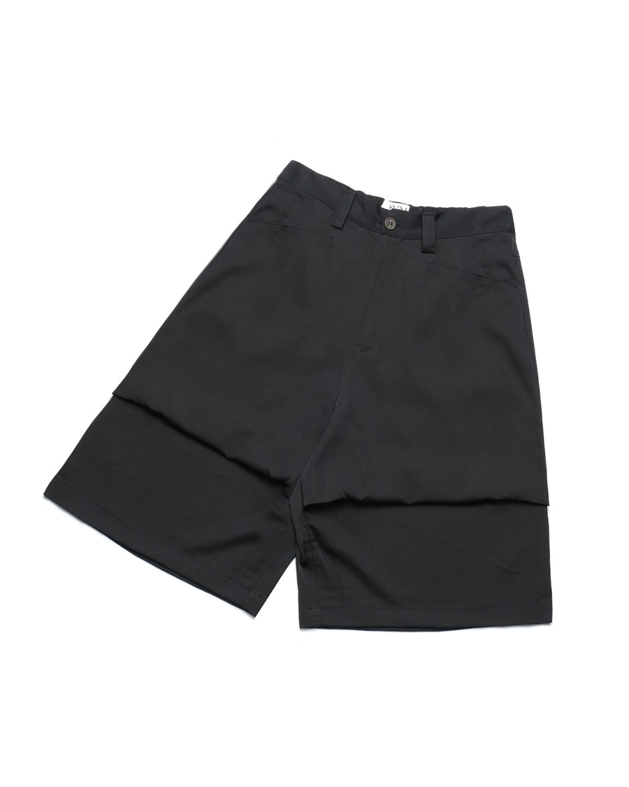 Layer Fold Pocket Shorts ᛝ Black