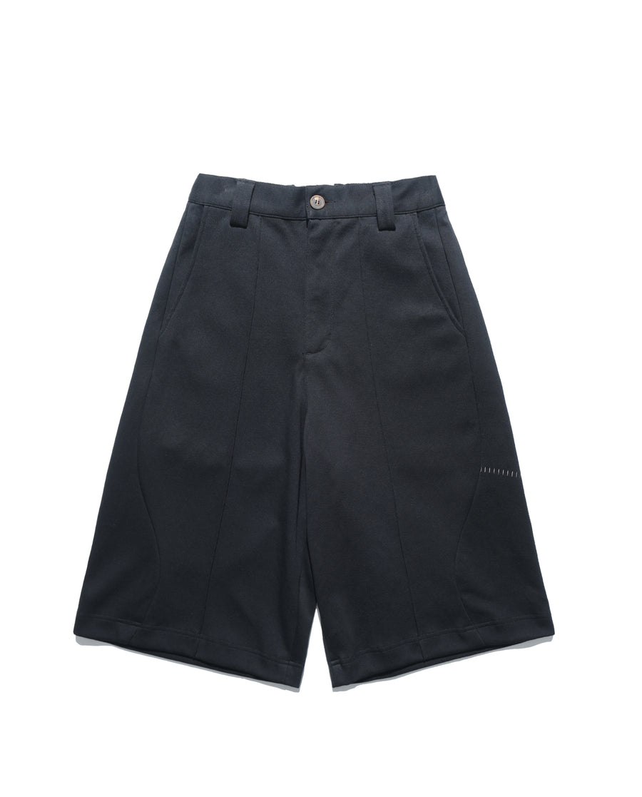 Arc Stitch Wide Shorts ᛝ Black