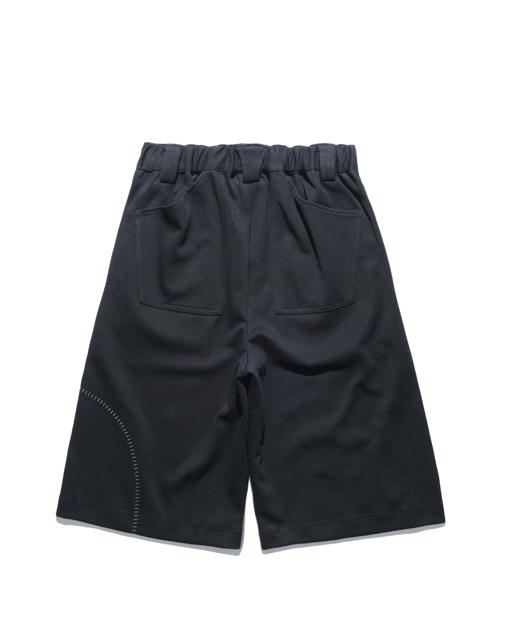 Arc Stitch Wide Shorts ᛝ Black