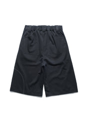 Arc Stitch Wide Shorts ᛝ Black