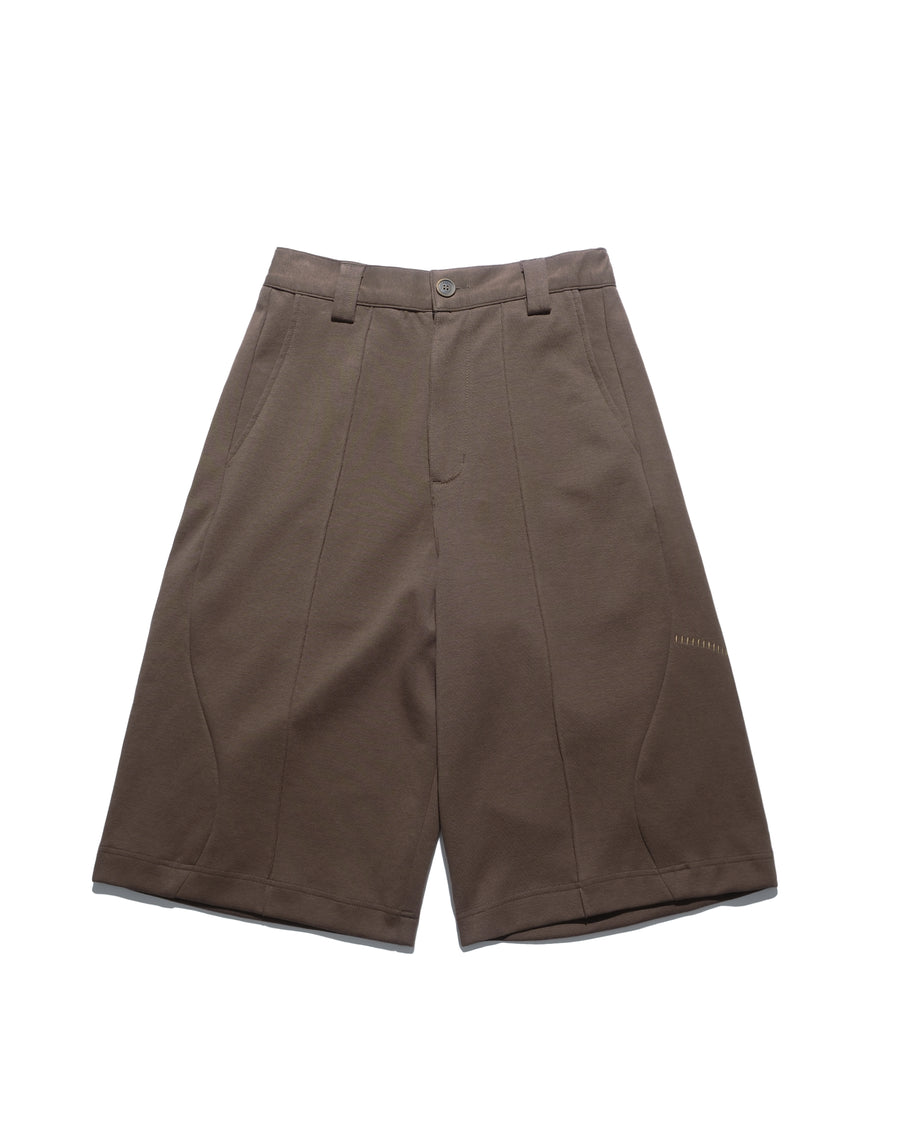 Arc Stitch Wide Shorts ᛝ Clay Brown