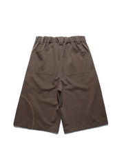 Arc Stitch Wide Shorts ᛝ Clay Brown