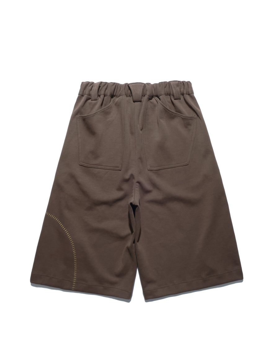 Arc Stitch Wide Shorts ᛝ Clay Brown