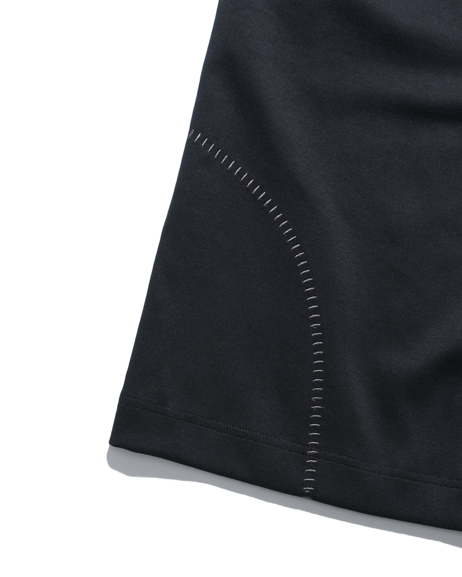 Arc Stitch Wide Shorts ᛝ Black