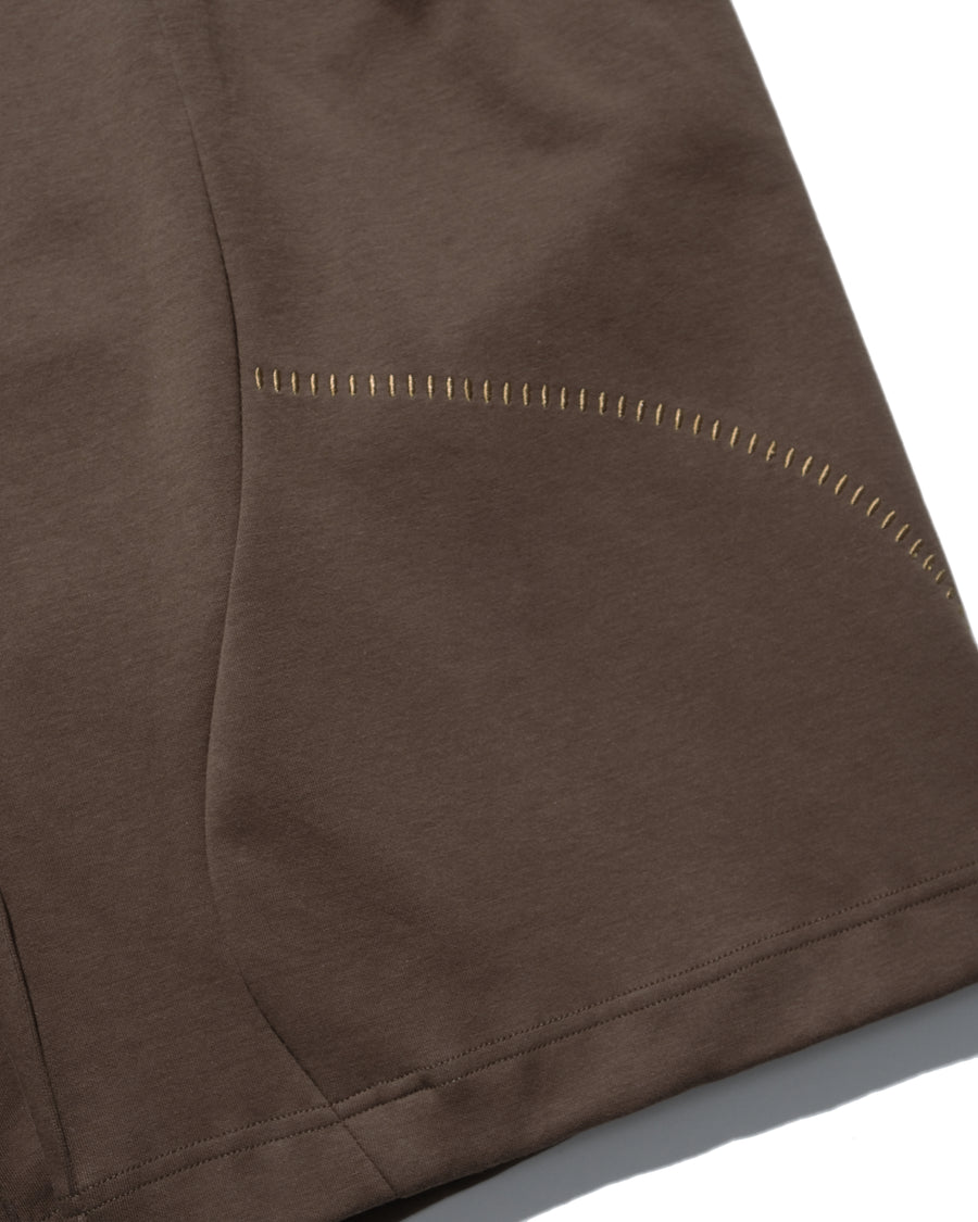 Arc Stitch Wide Shorts ᛝ Clay Brown