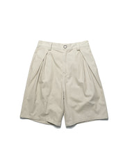 Double-Pleated Shorts ᛝ Khaki