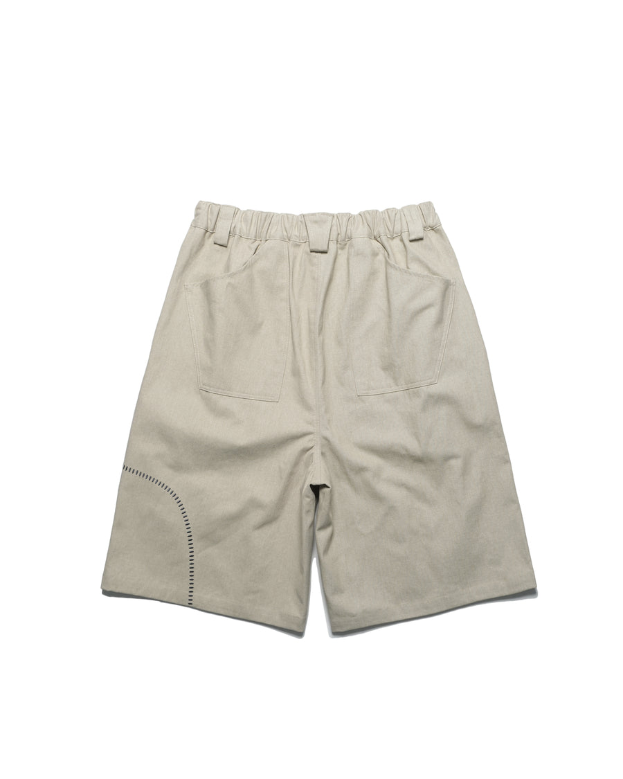 Double-Pleated Shorts ᛝ Khaki