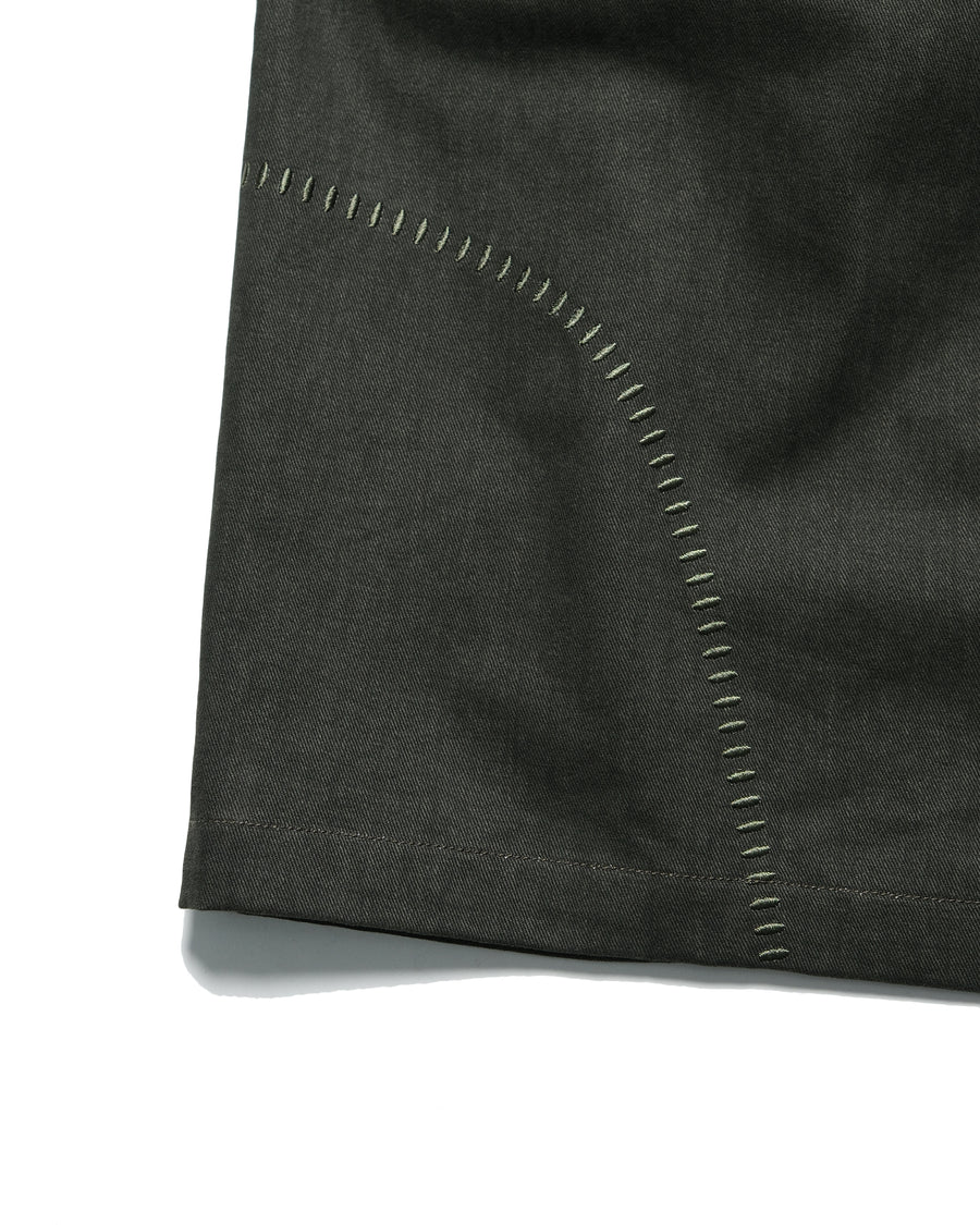 Double-Pleated Shorts ᛝ Deep Green