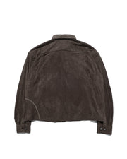 Boxy Suede Texture Shirt ᛝ Dark Brown