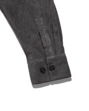 Boxy Suede Texture Shirt ᛝ Dark Grey