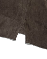 Boxy Suede Texture Shirt ᛝ Dark Brown