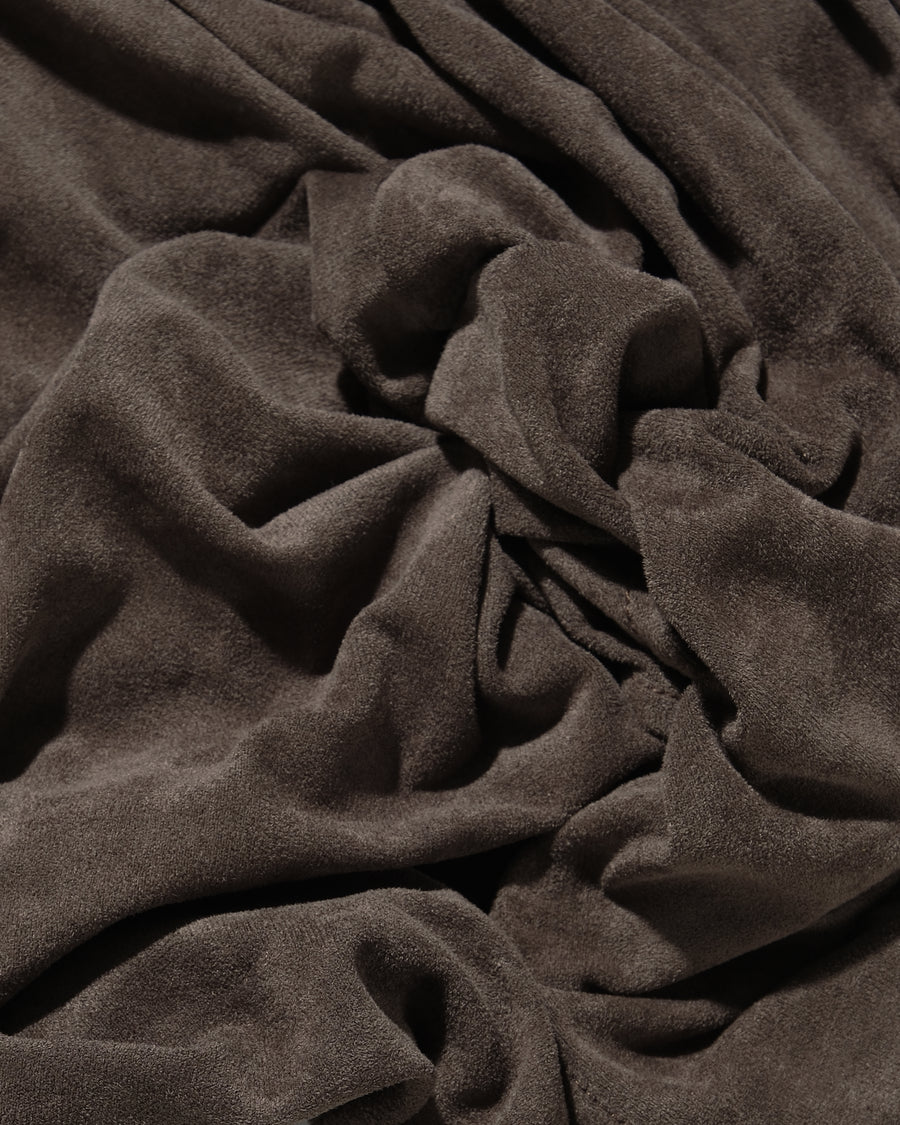 Boxy Suede Texture Shirt ᛝ Dark Brown