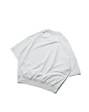 Boxy Ribbed Tee ᛝ Grey White