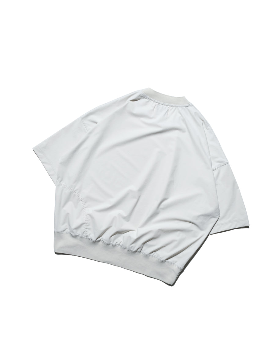 Boxy Ribbed Tee ᛝ Grey White