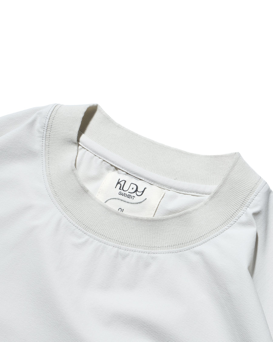Boxy Ribbed Tee ᛝ Grey White