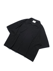 Waffle Boxy Polo T-shirt ᛝ Black
