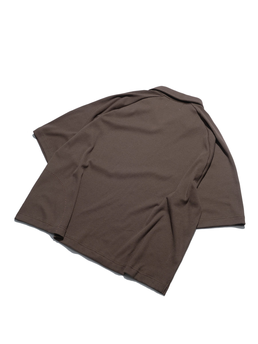 Waffle Boxy Polo T-shirt ᛝ Mocha