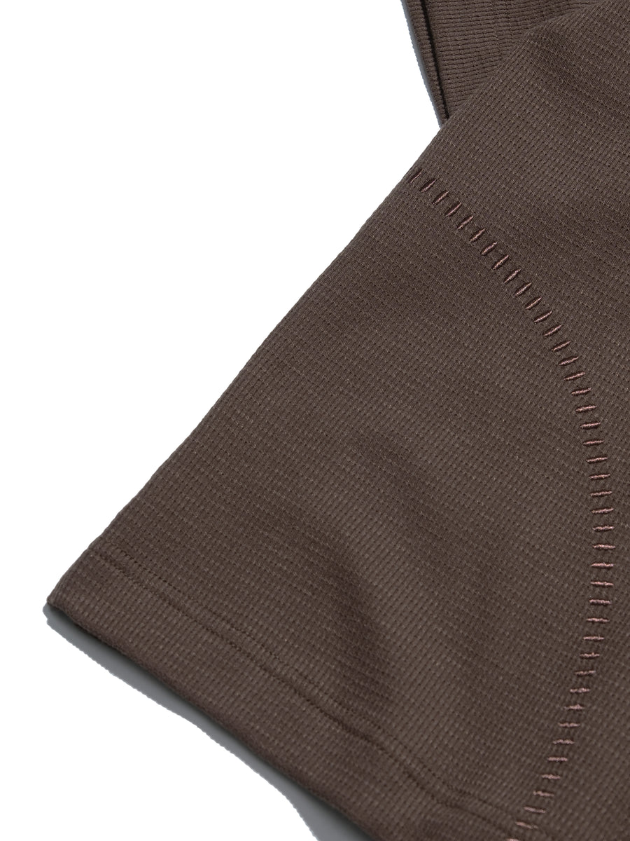 Waffle Boxy Polo T-shirt ᛝ Mocha