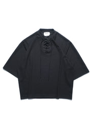 Boxy Lace-up T-shirt ᛝ Black