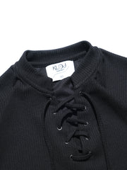 Boxy Lace-up T-shirt ᛝ Black