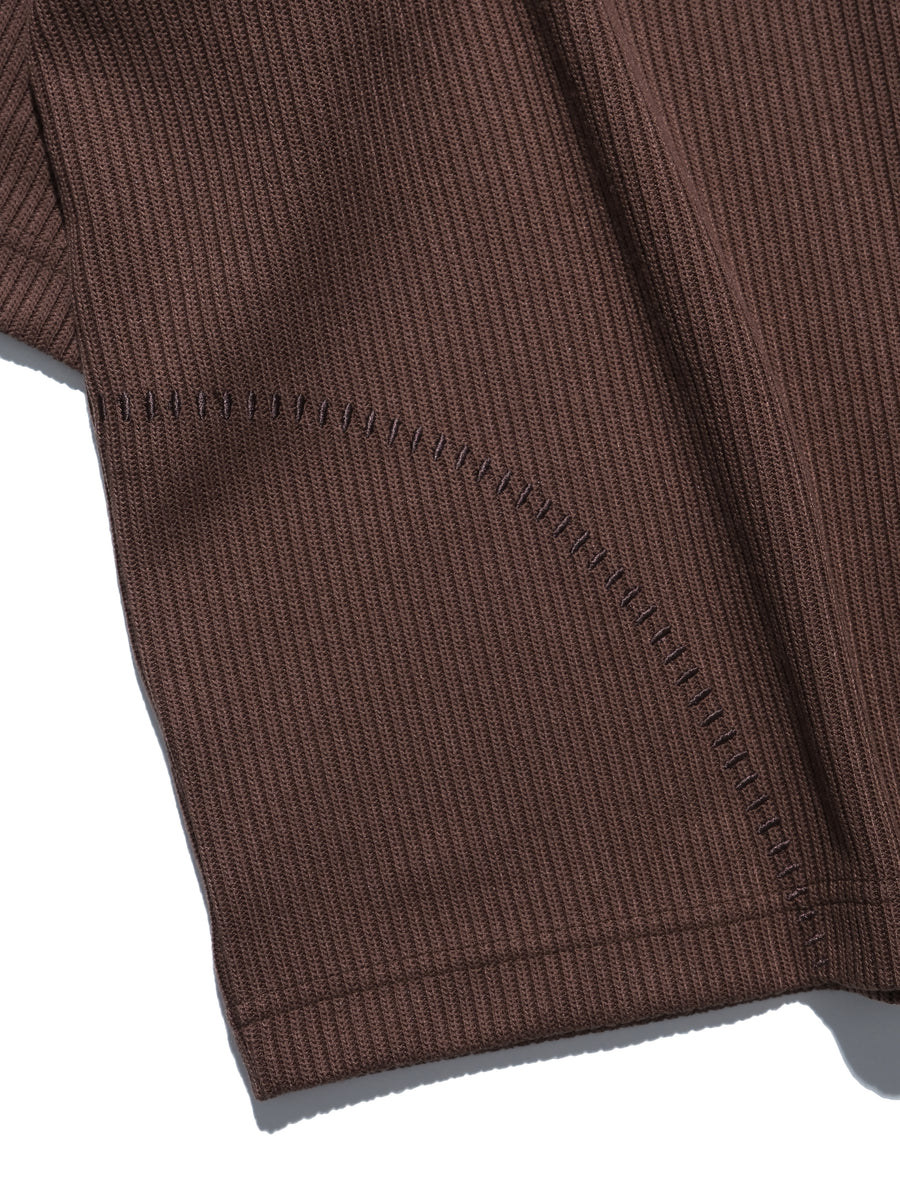 Boxy Lace-up T-shirt ᛝ Clay Brown