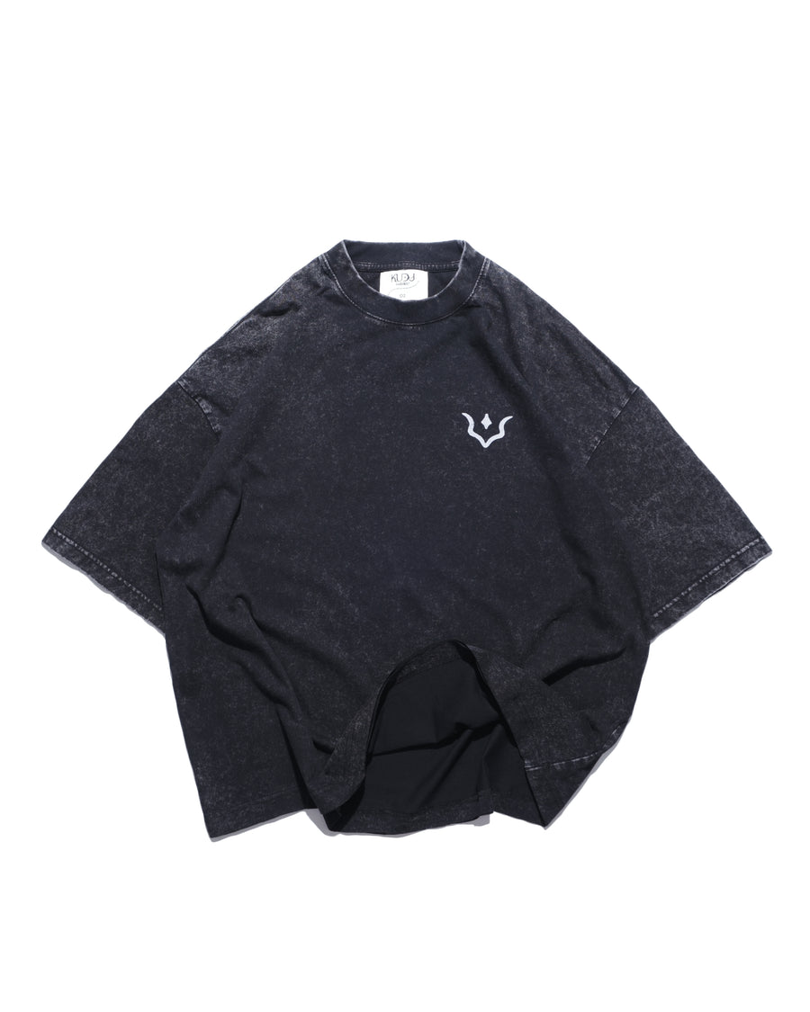“K” Logo Washed T-shirt ᛝ Washed Black