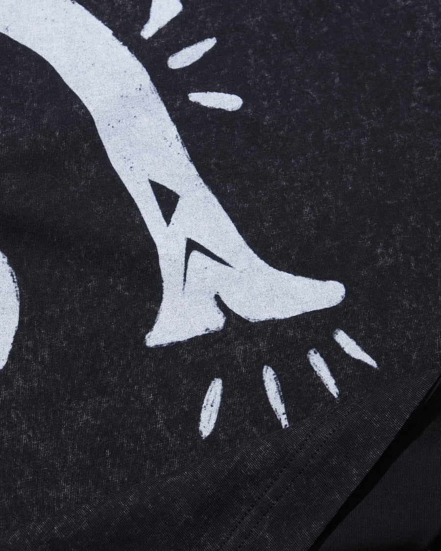 “K” Logo Washed T-shirt ᛝ Washed Black