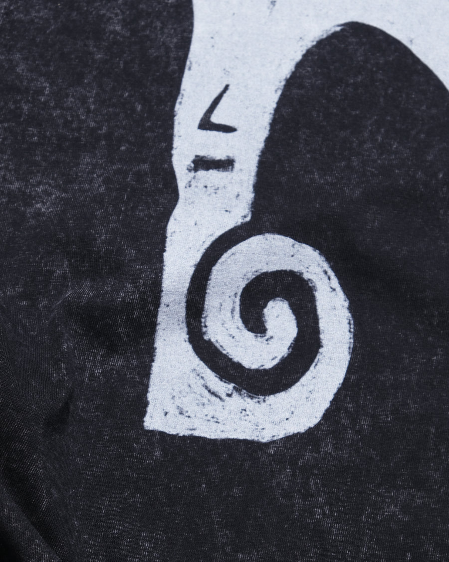 “K” Logo Washed T-shirt ᛝ Washed Black