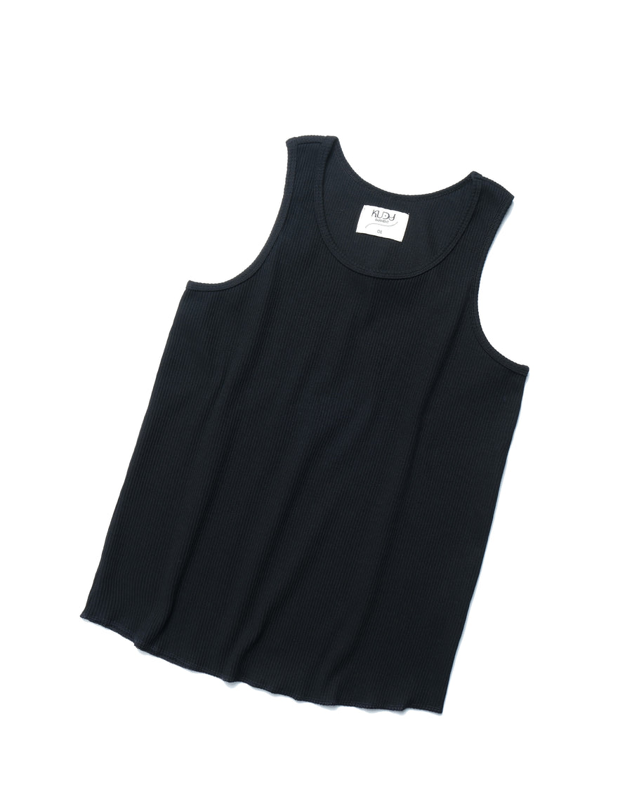 Cotton Rib Tank Top ᛝ Black