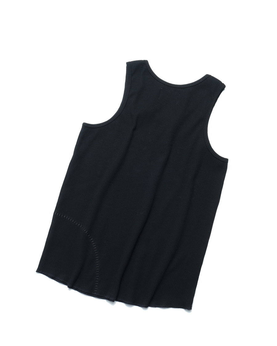 Cotton Rib Tank Top ᛝ Black
