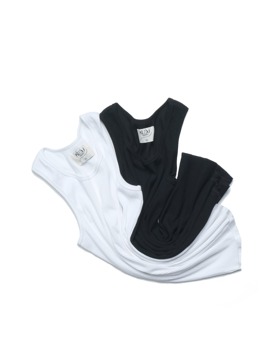 Cotton Rib Tank Top ᛝ White