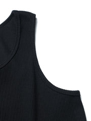 Cotton Rib Tank Top ᛝ Black