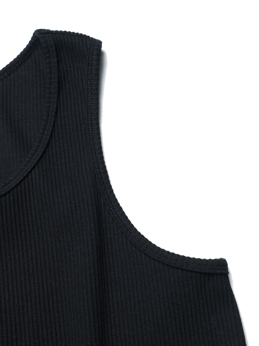 Cotton Rib Tank Top ᛝ Black