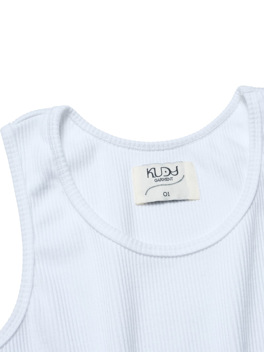 Cotton Rib Tank Top ᛝ White