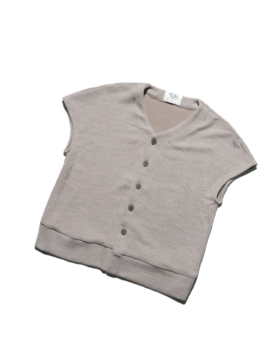 Box Knit Vest ᛝ Ash Grey