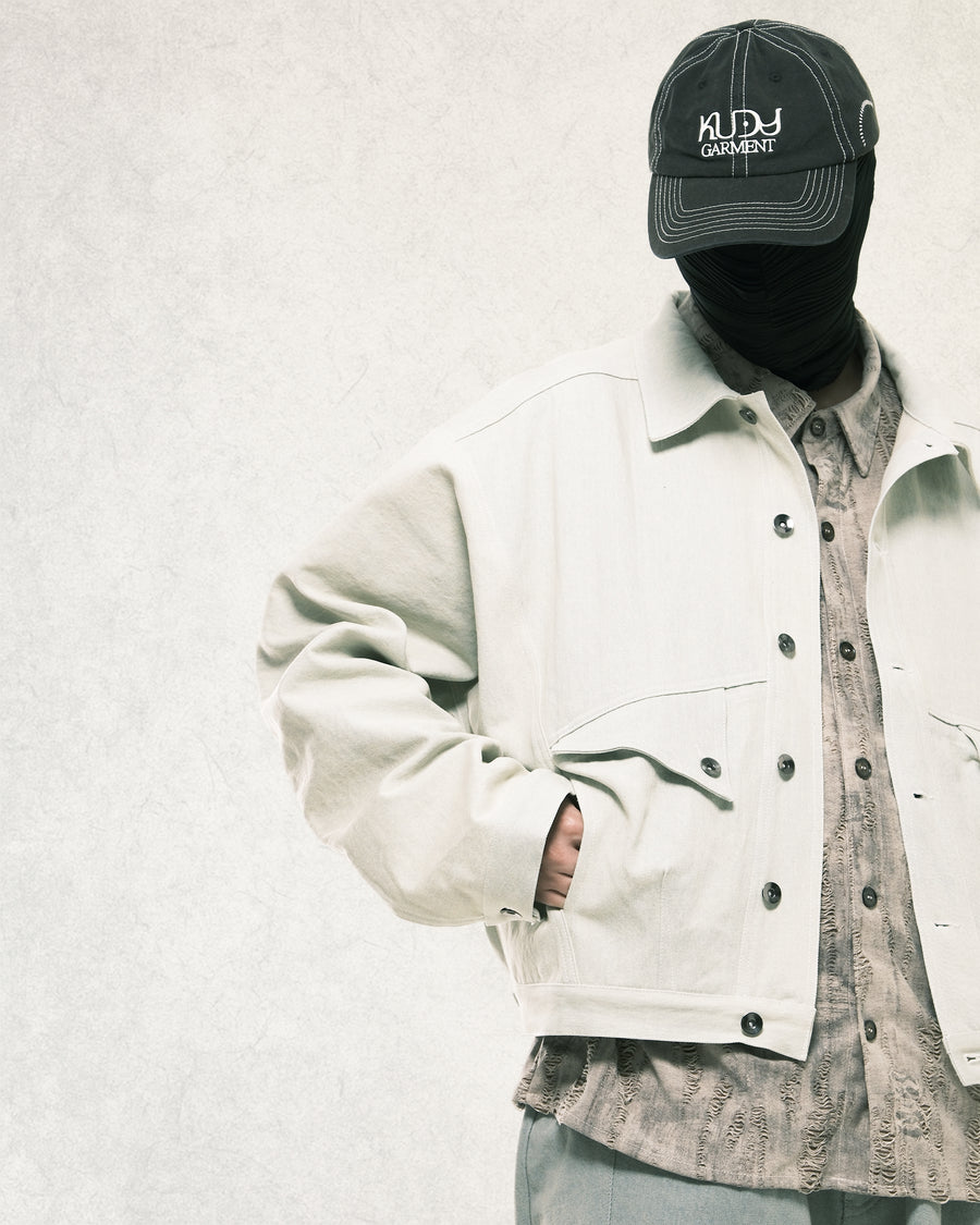 Arc Spine Denim Jacket ᛝ Washed Oat