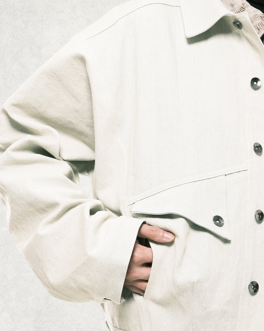 Arc Spine Denim Jacket ᛝ Washed Oat