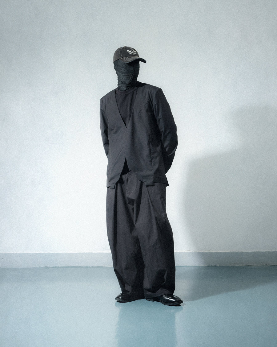 Pleat Wide Pants ᛝ Black