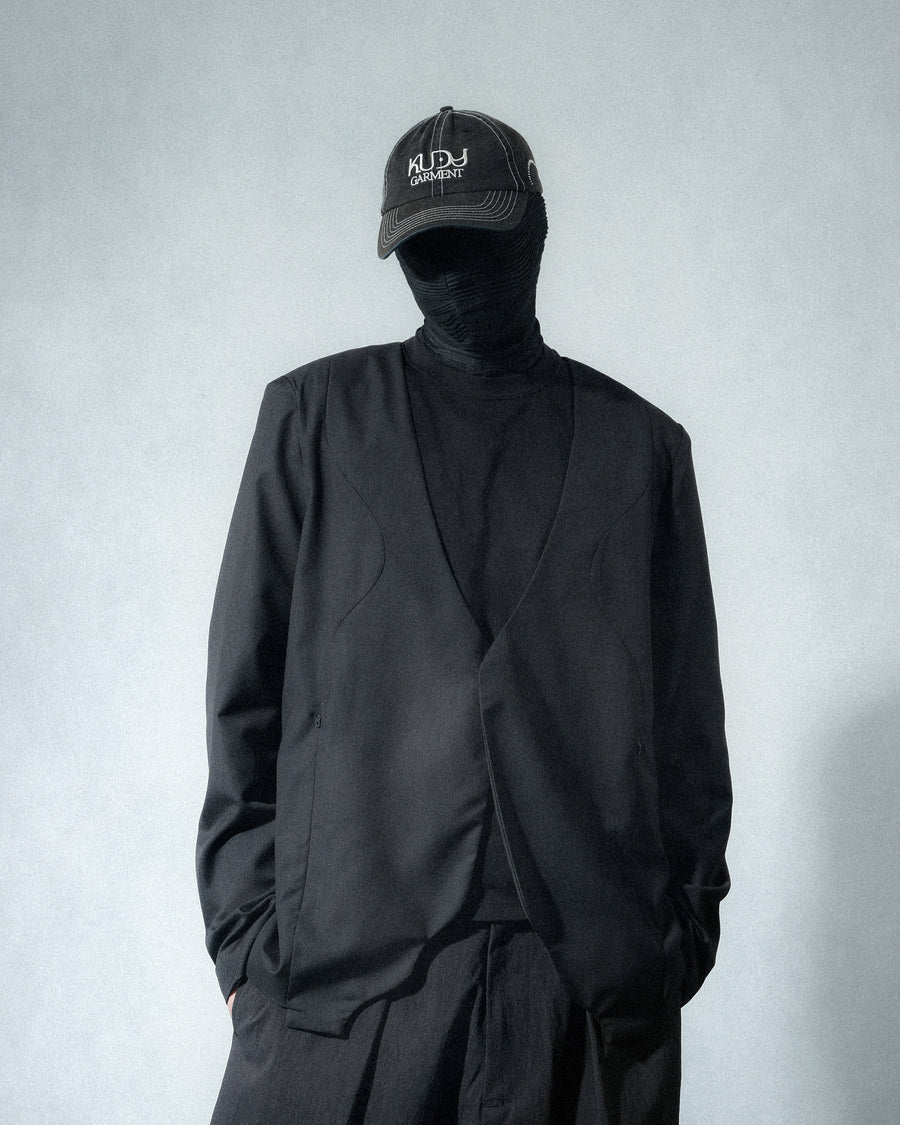 Arc Collarless Blazer ᛝ Black