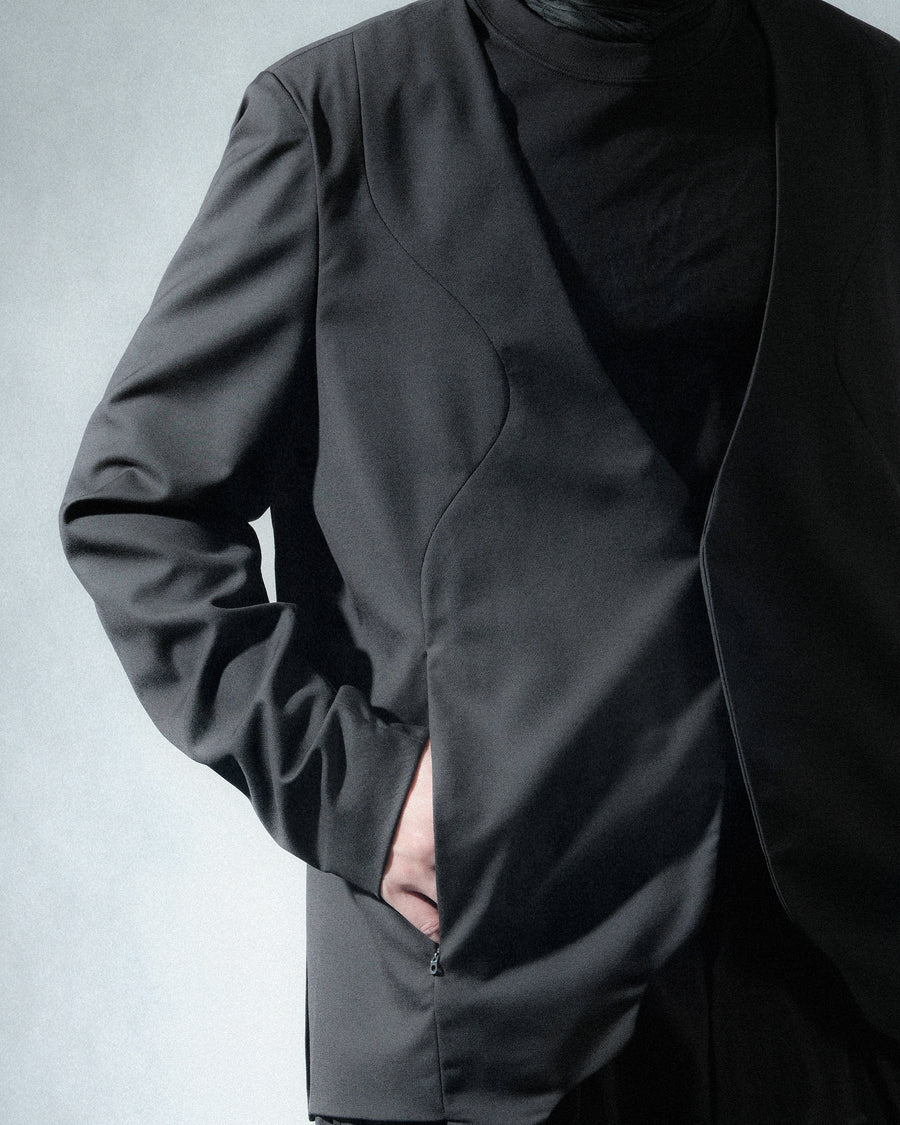 Arc Collarless Blazer ᛝ Black