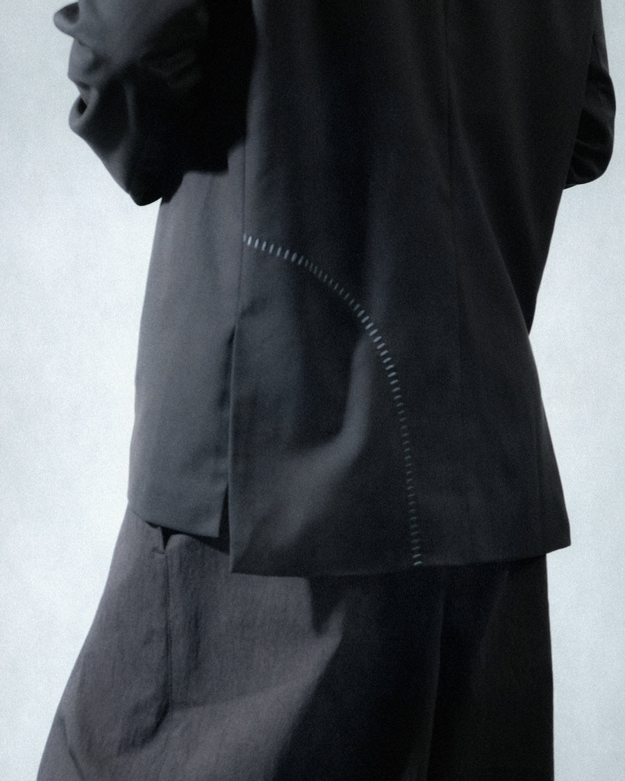 Arc Collarless Blazer ᛝ Black