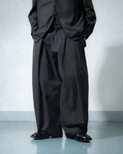Pleat Wide Pants ᛝ Black