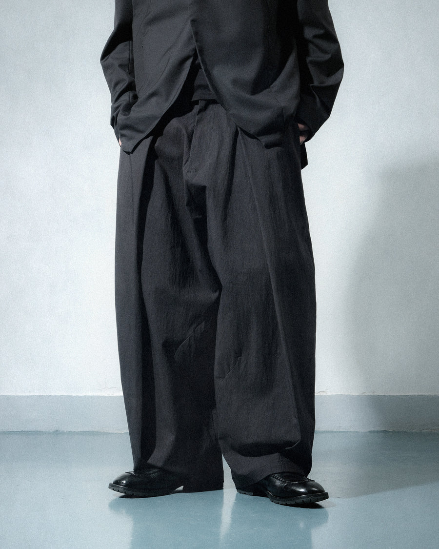 Pleat Wide Pants ᛝ Black