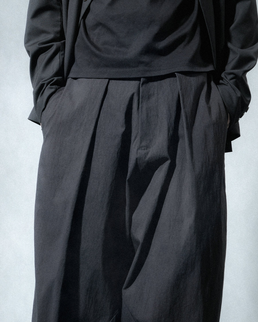 Pleat Wide Pants ᛝ Black