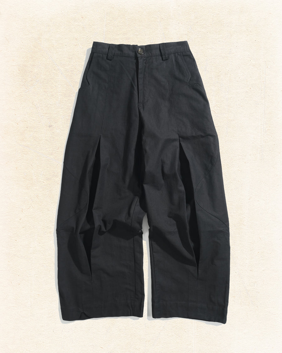 Panelled Pleat Pants ᛝ Black