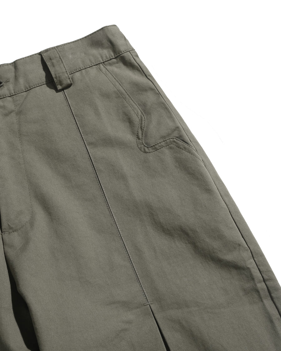 Panelled Pleat Pants ᛝ Green