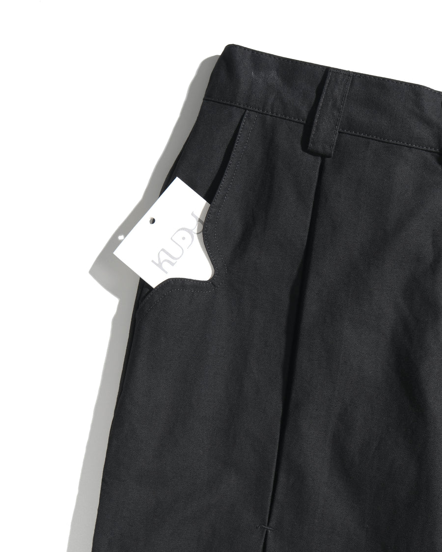Panelled Pleat Pants ᛝ Black
